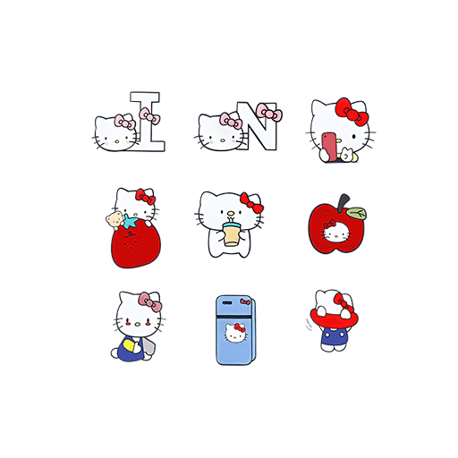 hello kitty图案卡通动画片图案儿童印花图案