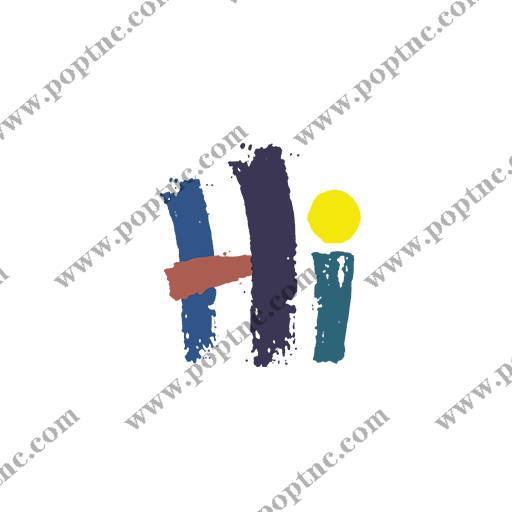 卡通英文字母图案手写英文字母Hi