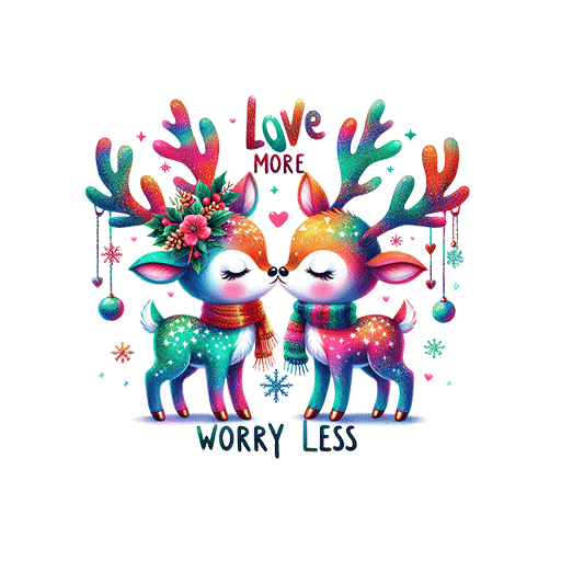 卡通鹿图案手绘鹿印花素材卡通动物图案圣诞鹿