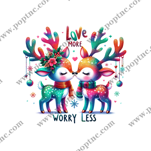 卡通鹿图案手绘鹿印花素材卡通动物图案圣诞鹿