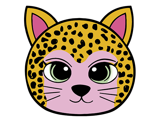 卡通动物图案豹子头像