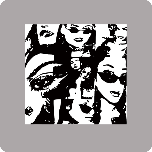 卡通人物剪影图案女人头像破碎人物头像戴墨镜的女孩头像