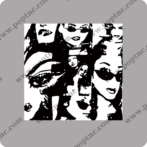 卡通人物剪影图案女人头像破碎人物头像戴墨镜的女孩头像