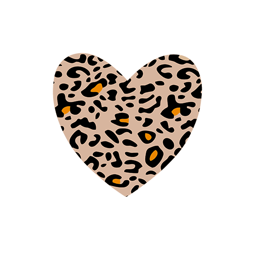 卡通爱心形状图案豹纹爱心形状
