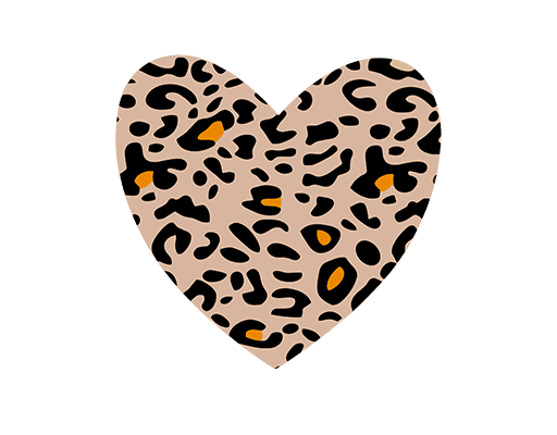 卡通爱心形状图案豹纹爱心形状