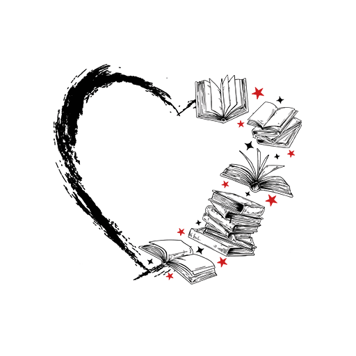 卡通爱心形状图案书本图案涂鸦线条图案