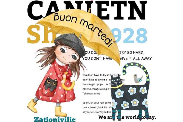 卡通女孩和猫咪