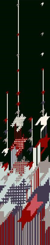 抽象几何线条风面料印花素材,适用于现代服装印花设计