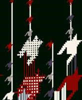 抽象几何线条风面料印花素材，适用于现代服装印花设计