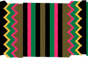 复古波浪条纹面料印花素材，适用于服装印花设计与数码印染