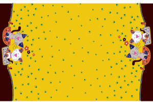 可爱猫咪主题面料印花素材，适用于儿童服装印花设计