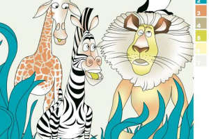 卡通动物主题面料印花素材，适用于儿童服装印花设计