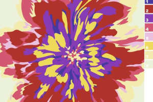 复古抽象大花面料印花素材，适用于服装印花设计与数码印染