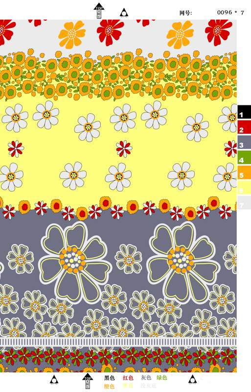 复古花卉多层拼接面料印花素材,适用于服装印花设计