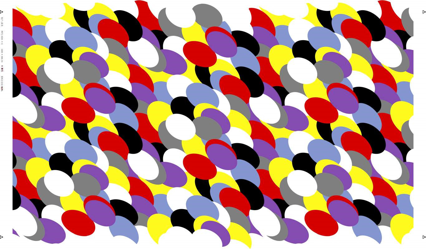 多彩椭圆波浪纹面料印花素材,适用于时尚服装印花设计