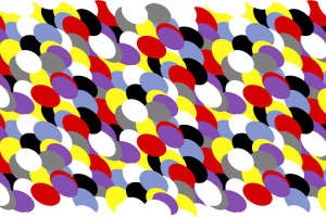 多彩椭圆波浪纹面料印花素材，适用于时尚服装印花设计