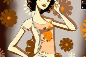 复古花卉风格面料印花素材，适用于服装印花设计与时尚插画