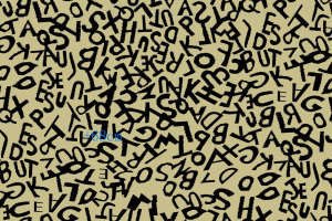 复古手写英文字母面料印花素材，适用于服装印花设计