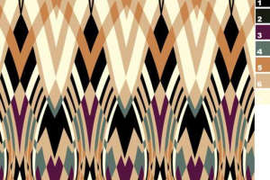 几何菱形对称花型面料印花素材，适用于服装印花设计