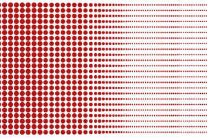 红白渐变圆点面料印花素材，适用于服装印花设计与数码印制