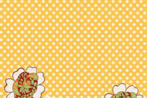 复古波点与花卉边饰面料印花素材，适用于服装印花设计