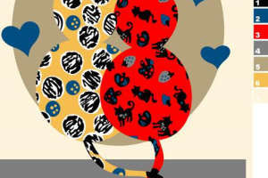 可爱猫咪主题面料印花素材，适用于T恤与童装服装印花设计