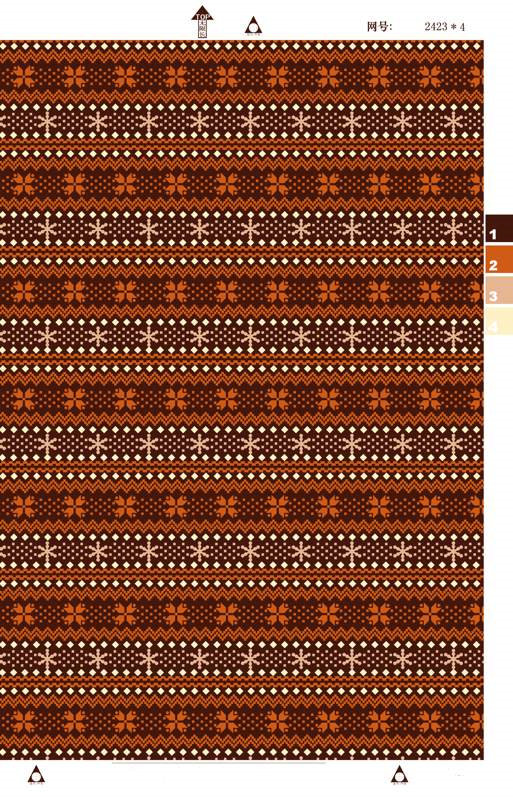 复古民族风条纹花卉面料印花素材,适用于秋冬服装印花设计