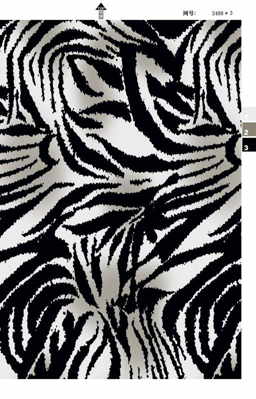 黑白斑马纹面料印花素材,适用于服装印花设计与时尚服饰开发
