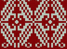 红白几何民族风面料印花素材，适用于服装印花设计与针织图案应用