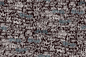 复古涂鸦风面料印花素材，适用于潮牌服装印花设计