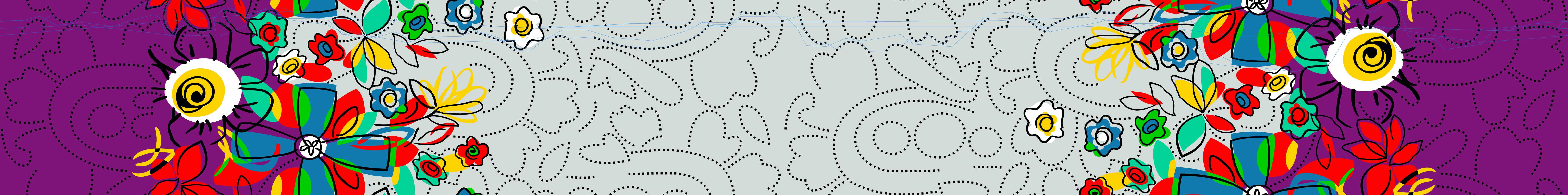 高饱和撞色花卉面料印花素材,适用于春夏服装印花设计