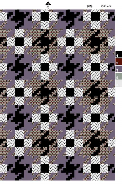 复古千鸟格与像素风融合的服装印花素材,适用于面料印花设计