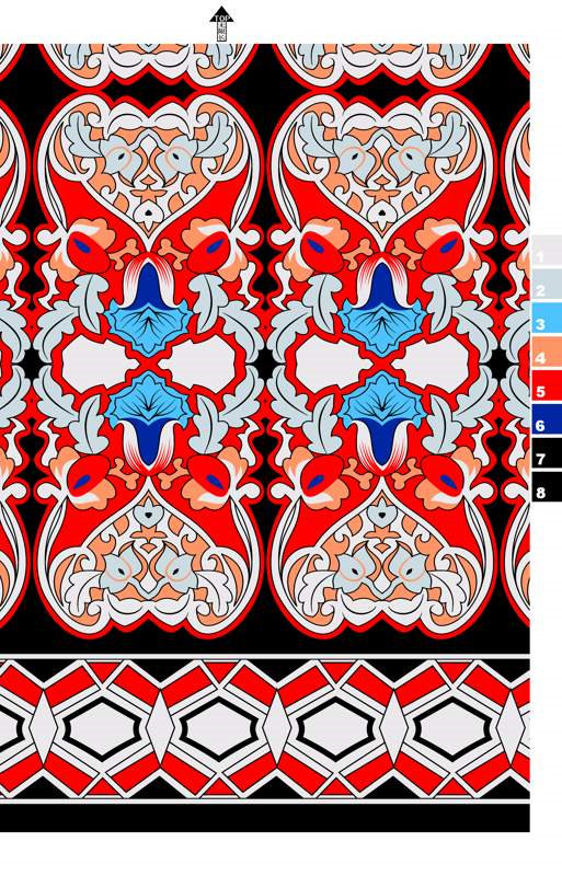 复古巴洛克风面料印花素材,适用于服装印花设计与高端服饰定制