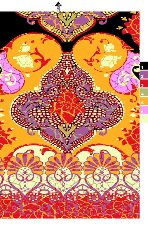 复古巴洛克风格面料印花素材,适用于服装印花设计与高端服饰定制