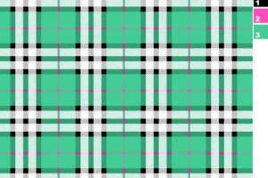 清新薄荷绿格纹面料印花素材，适用于春夏服装印花设计