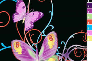 梦幻蝴蝶藤蔓面料印花素材，适用于服装印花设计与数码印染