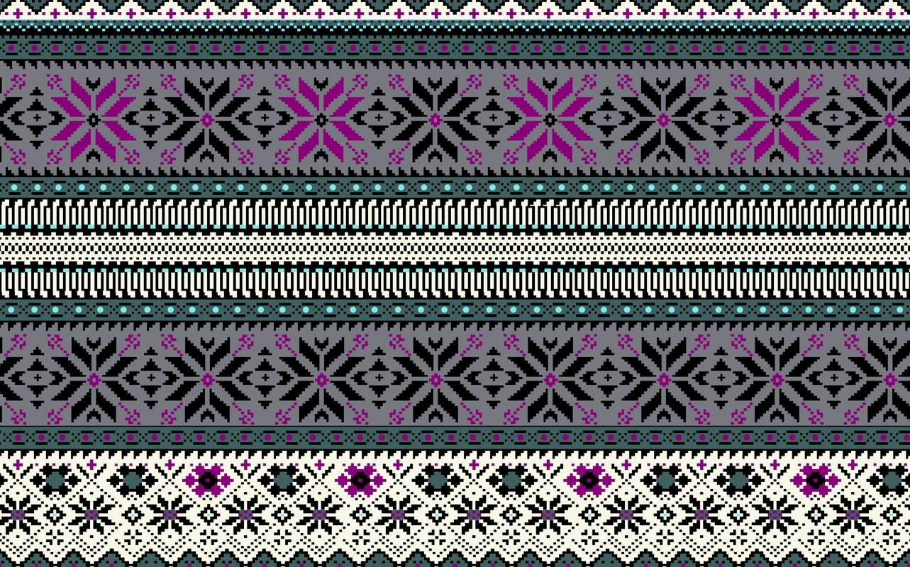 民族风几何雪花图案面料印花素材,适用于服装印花设计