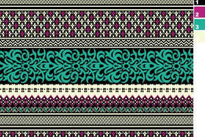 复古民族风面料印花素材图，适用于服装印花设计与数码印染