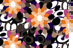 抽象花卉面料印花素材，适用于服装印花设计的高辨识度图案