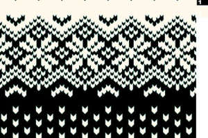 黑白几何箭头与费尔岛纹样面料印花素材，适用于服装印花设计