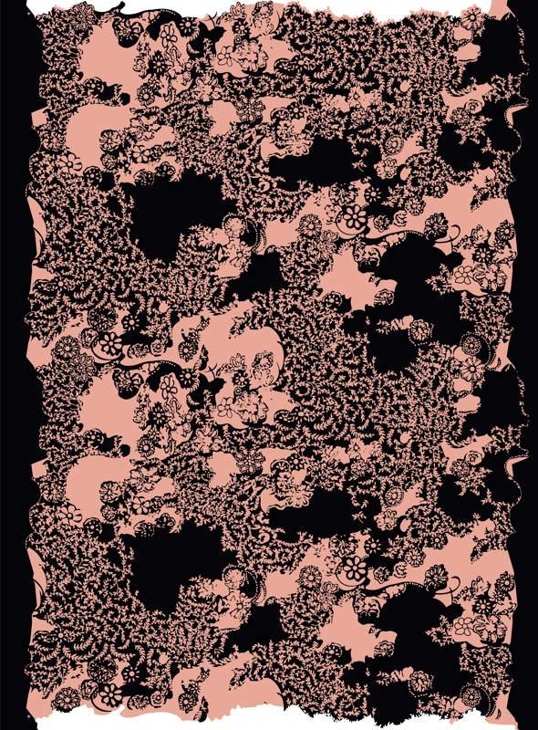 复古花卉镂空纹理面料印花素材,适用于服装印花设计