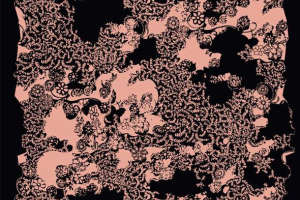 复古花卉镂空纹理面料印花素材，适用于服装印花设计