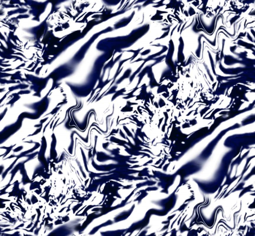 深蓝白浪纹面料印花素材,适用于运动风与街头服装印花设计