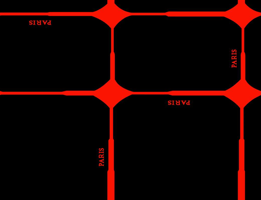 红黑几何网格巴黎字样面料印花素材,适用于服装印花设计