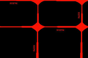 红黑几何网格巴黎字样面料印花素材，适用于服装印花设计