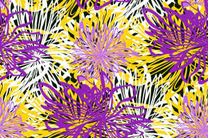 抽象花卉线条风面料印花素材，适用于服装印花设计与数码印染