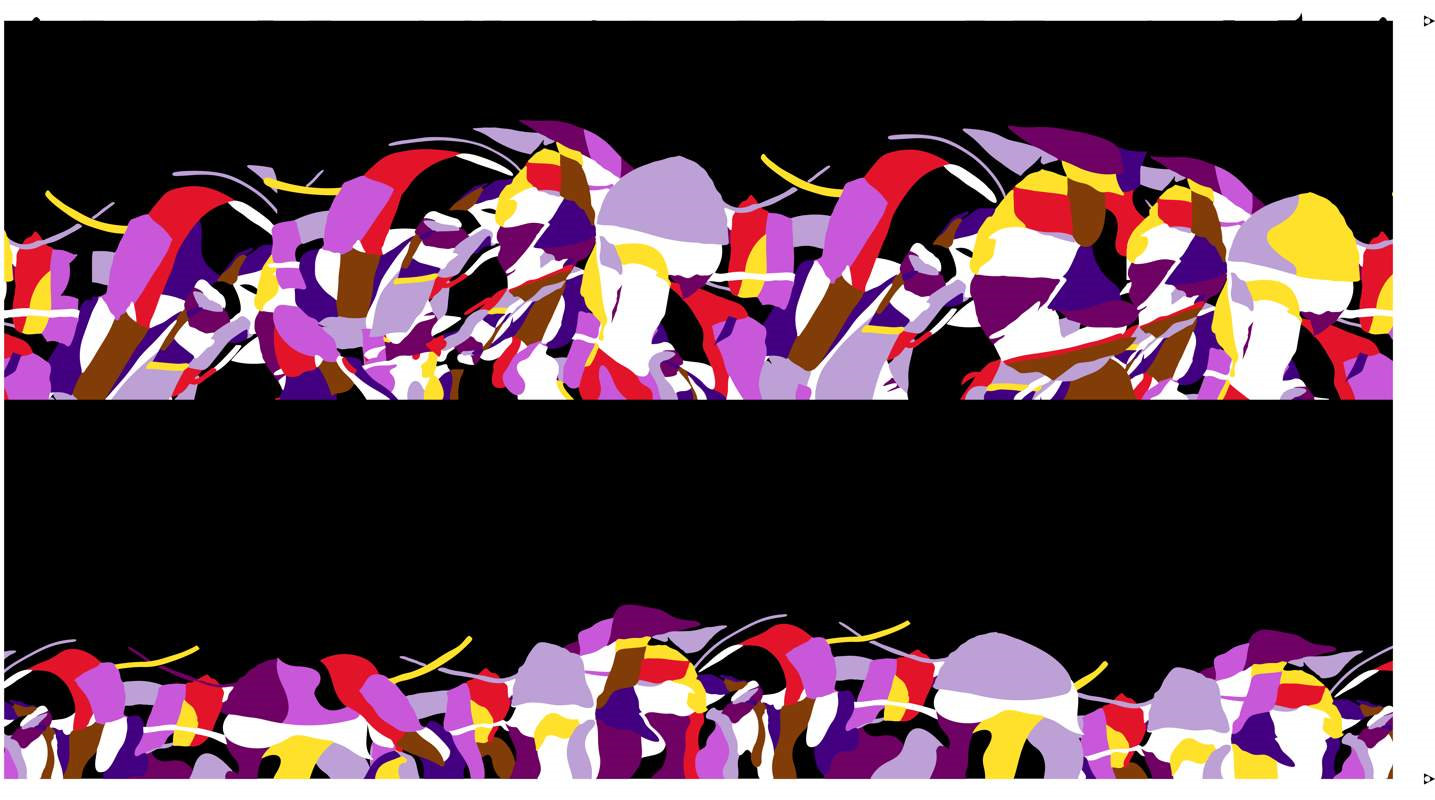 抽象波浪形面料印花素材,适用于服装印花设计的高对比度花型图案