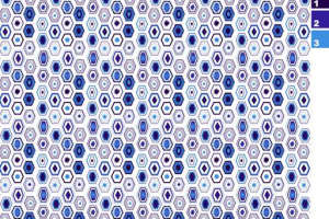 蓝白几何蜂巢纹理面料印花素材，适用于服装印花设计