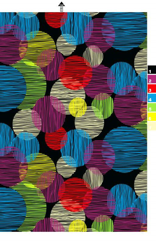 多彩手绘风圆点面料印花素材,适用于服装印花设计与数码印染