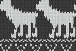 北欧风驯鹿雪花针织纹理面料印花素材，适用于秋冬服装印花设计